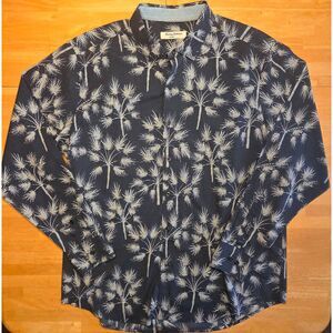 Tommy Bahama XL Men's IslandZone Palm Blanc White Blue Longsleeve Shirt